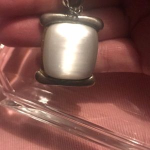 White crystal pendant necklace